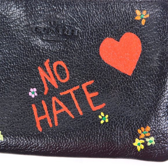 Coach No Hate Upcycled Hand-painted Leather Wristlet (12124) - Picture 6 of 7